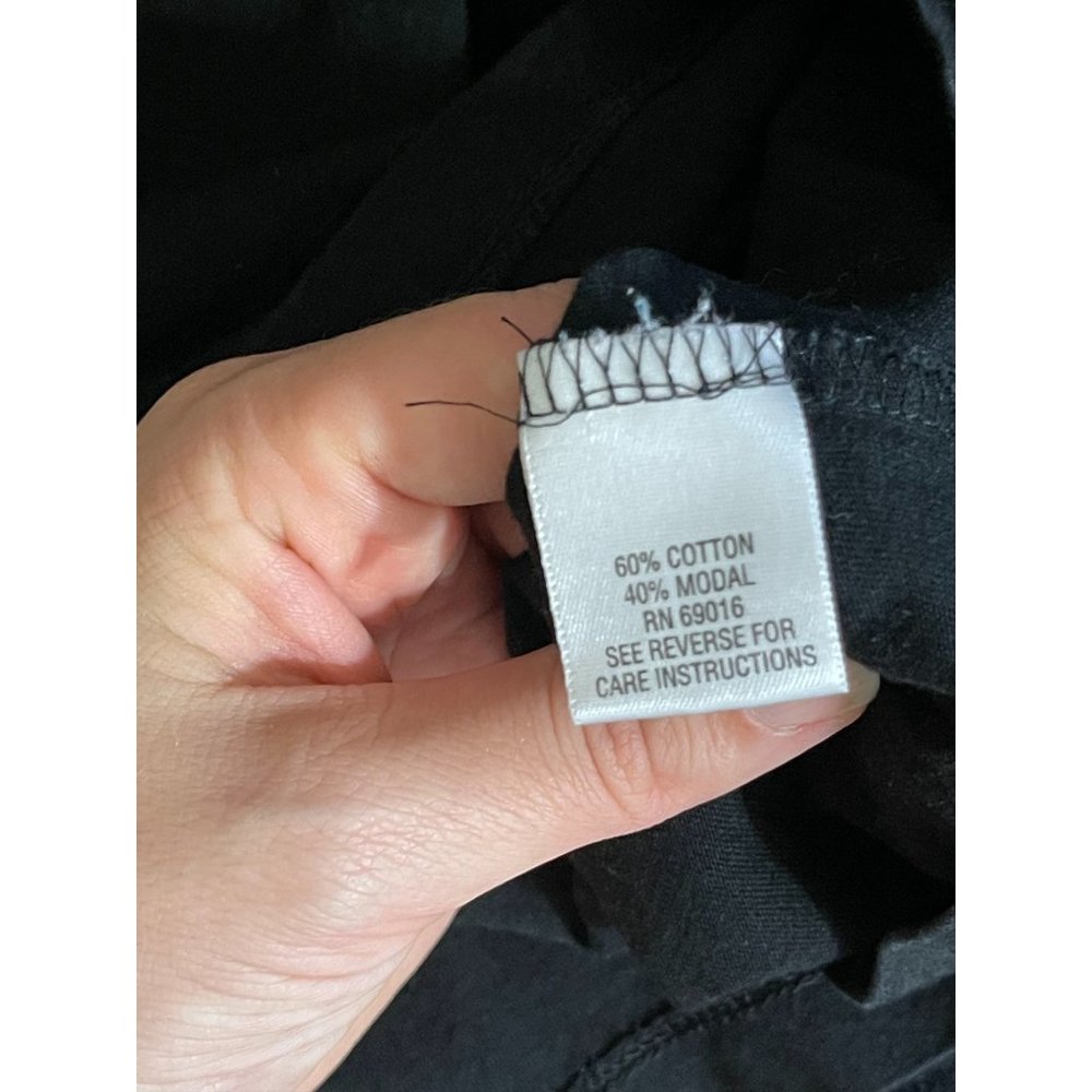 Women's Studio Works S/P Mock Neck Cotton Modal Black Solid Basic Staple L/S - Picture 4 of 6